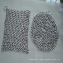 Cocina de hierro fundido de limpieza chainmail depurador esponja